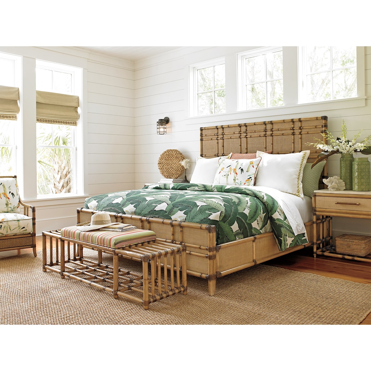 Tommy Bahama Home Twin Palms King Size Coco Bay Panel Bed