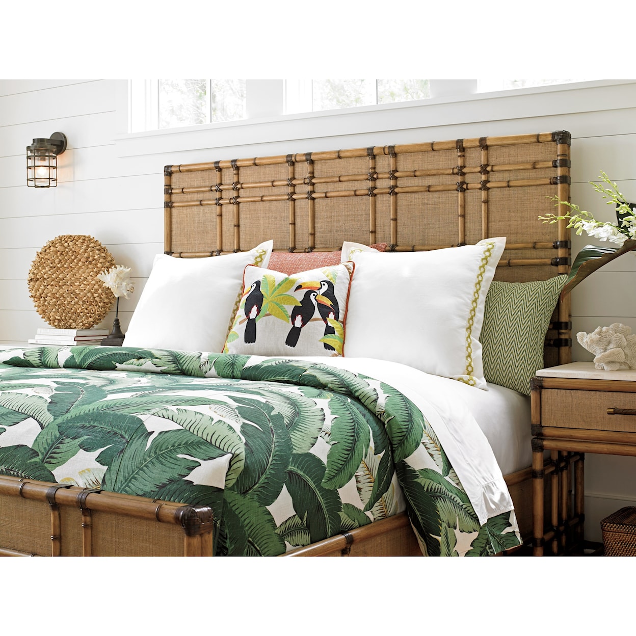 Tommy Bahama Home Twin Palms King Size Coco Bay Panel Bed