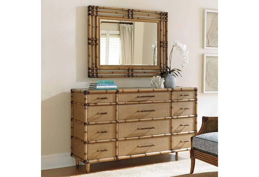 Twin Palms Windward Dresser and Savana Mirror Set by Tommy Bahama Home at Baer's Furniture