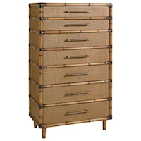Bridgetown Chest with Raffia Drawer Fronts and Leather-Wrapped Bamboo Trim