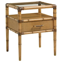 Bayshore One Drawer Night Table with Glass Top