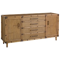 Sandy Point Raffia and Bamboo Buffet with Adjustable Shelving