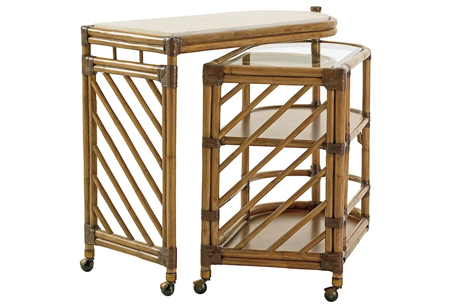 Twin Palms Cable Beach Bar Cart by Tommy Bahama Home at Baer's Furniture
