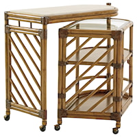 Cable Beach Nesting Bar Cart with Cordova Stone Top