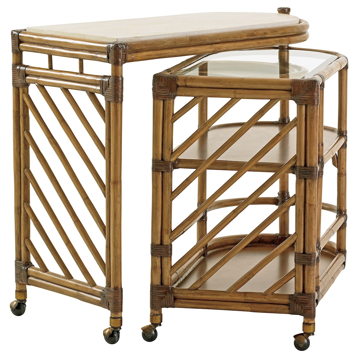 Tommy Bahama Home Twin Palms Cable Beach Bar Cart