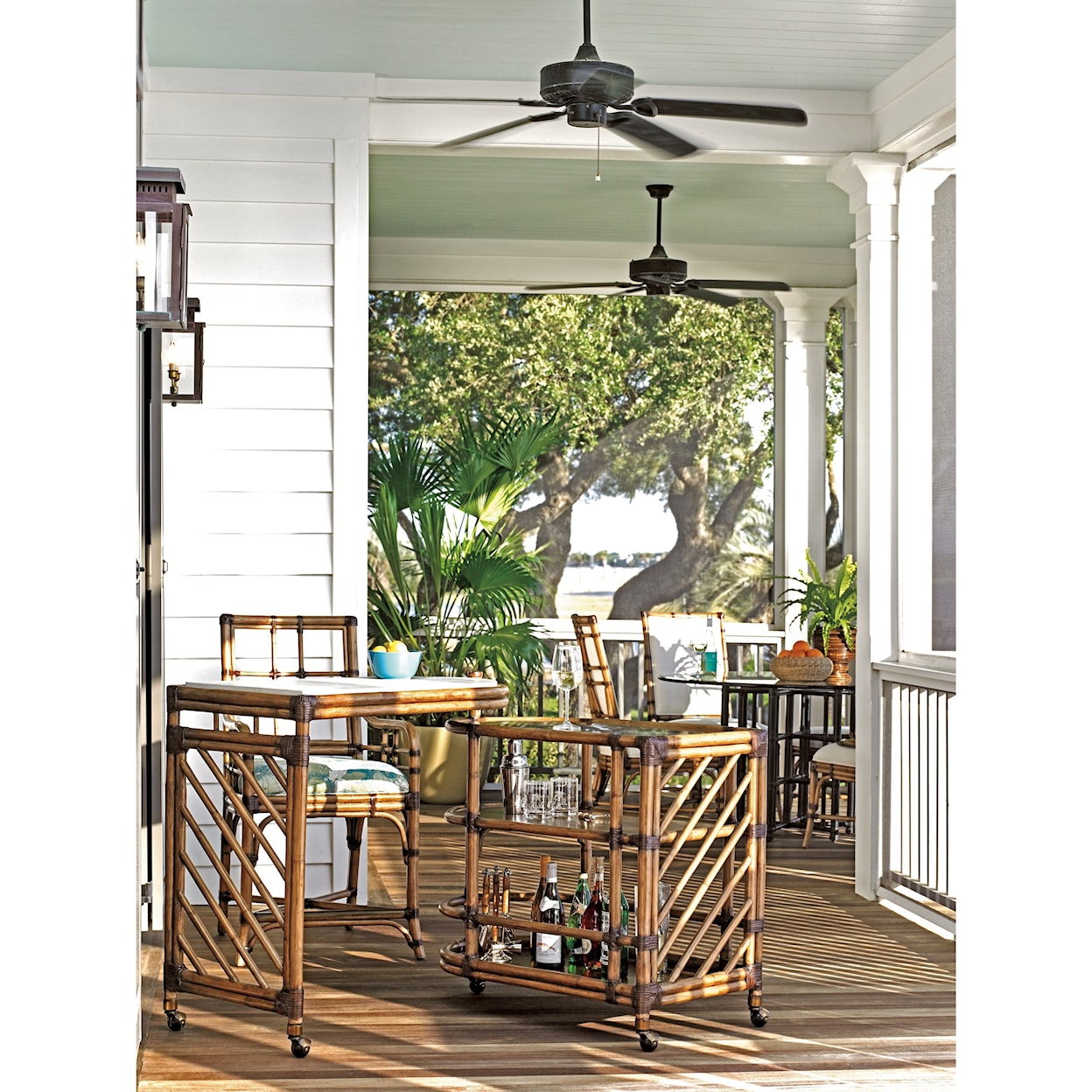 Tommy Bahama Home Twin Palms Cable Beach Bar Cart