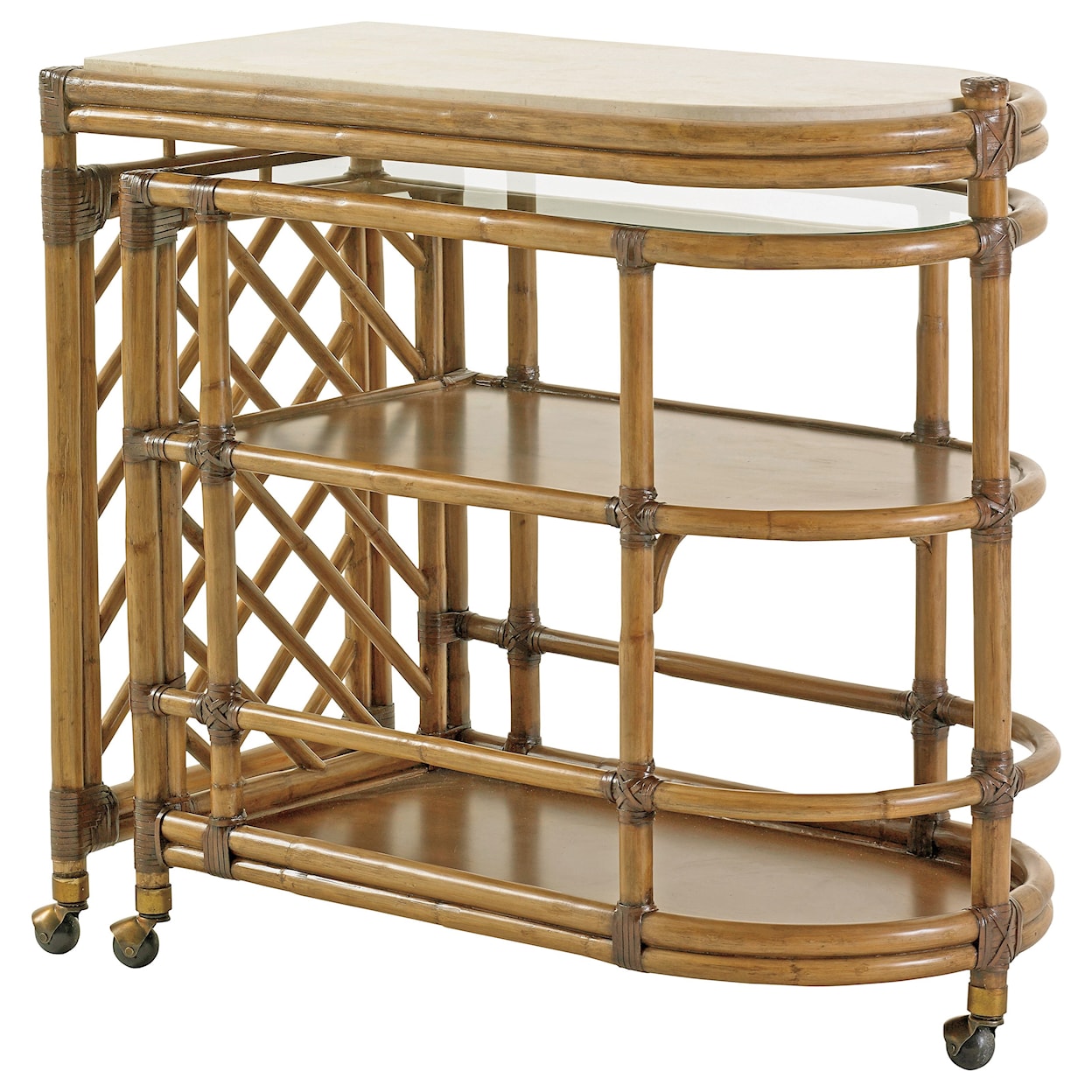 Tommy Bahama Home Twin Palms Cable Beach Bar Cart