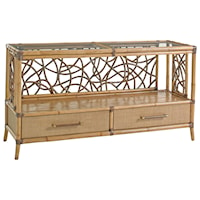 Sonesta Serving and Console Table with Twisted Rattan Lattice