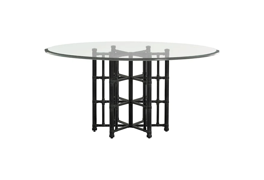 Twin Palms Stellaris Dining Table 60" Glass Top by Tommy Bahama Home at Baer's Furniture