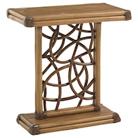 Angler Accent Table with Twisted Rattan Lattice