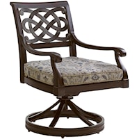 Outdoor Swivel Rocker Dining Chair with Track Arms