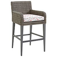 Outdoor Bar Stool with Removable Weatherproof Cushion