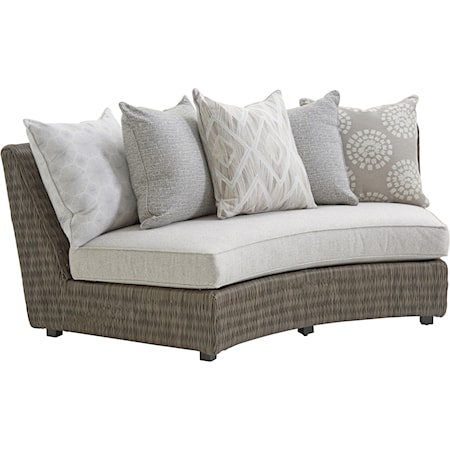 Outdoor Armless Sofa w/ Scatterback Cushions