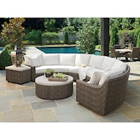 Outdoor Sectional Sofa Chat Set with Boxed Cushions