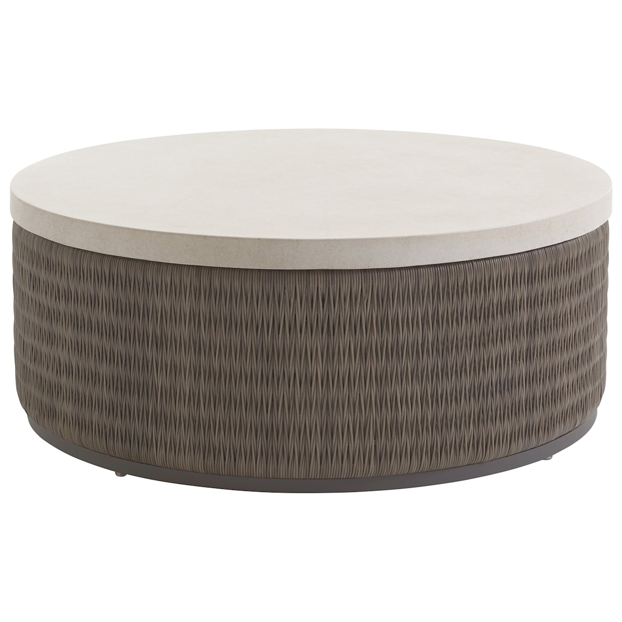 Tommy Bahama Outdoor Living Cypress Point Ocean Terrace Round Cocktail Table w/ Weatherstone Top