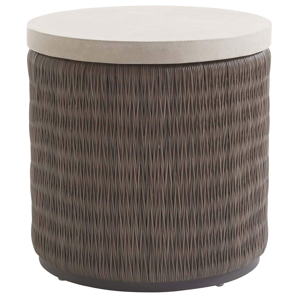 Tommy Bahama Outdoor Living Cypress Point Ocean Terrace Round End Table with Weatherstone Top