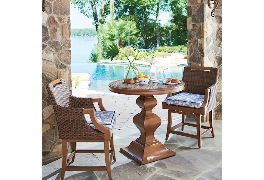 Harbor Isle 3-Piece Outdoor Bistro Set w/ Counter Stools by Tommy Bahama Outdoor Living at Baer's Furniture
