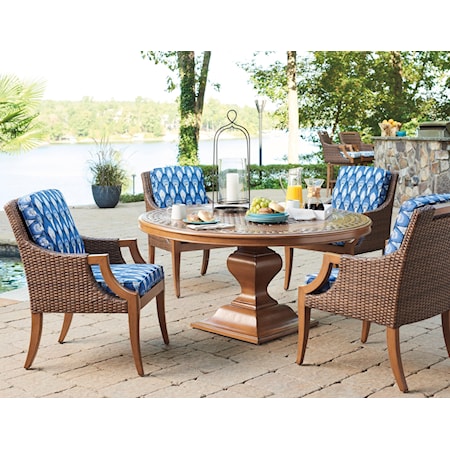 5-Piece Outdoor Dining Set with Round Table