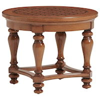 Transitional Round Outdoor End Table