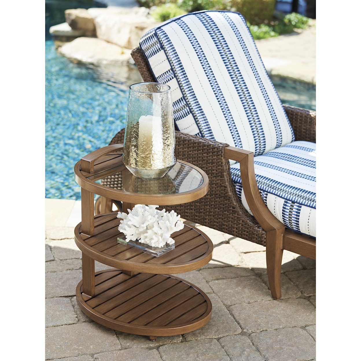 Tommy Bahama Outdoor Living Harbor Isle Tiered End Table