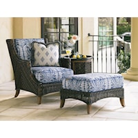 Lounge Chair and Ottoman with Tray End Table Set