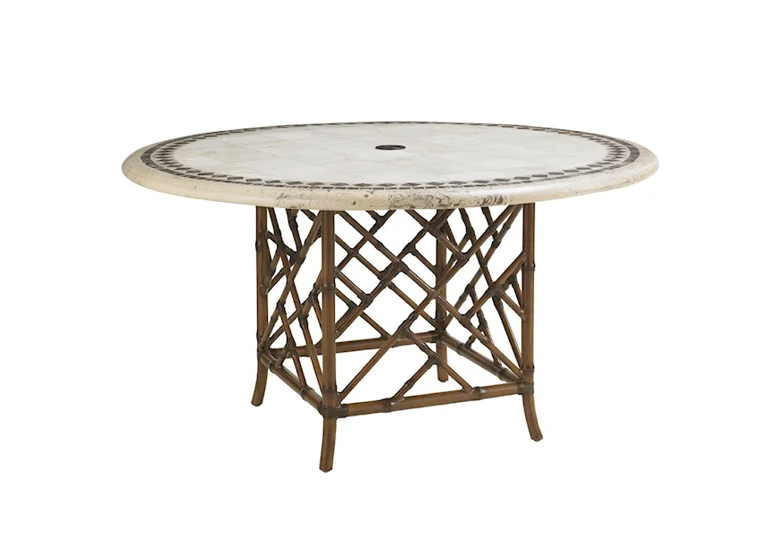 Island Estate Veranda Outdoor Stone Round Dining Table by Tommy Bahama Outdoor Living at Malouf Furniture Co.