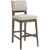 Contemporary Outdoor Teak Bar Stool with Cushions