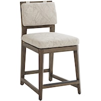 Contemporary Outdoor Teak Counter Stool with Cushions