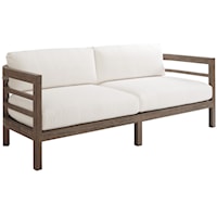 Contemporary Outdoor Take Wood Sofa with Cushions