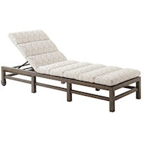 Contemporary Outdoor Teak Wood Chaise Lounge with Cushion