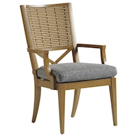 Boho Outdoor Dining Arm Chair with Cushion
