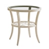 Tommy Bahama Outdoor Living Misty Garden Round End Table with Inset Glass Top