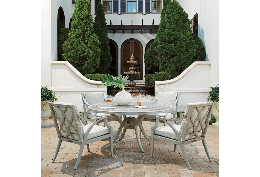 Silver Sands 5-Piece Outdoor Dining Set w/ Round Table by Tommy Bahama Outdoor Living at Howell Furniture