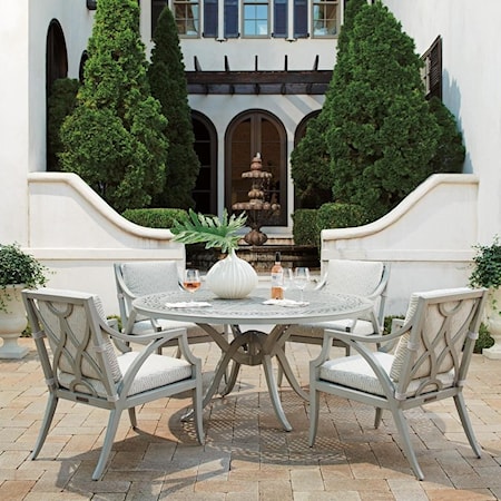 5-Piece Outdoor Dining Set w/ Round Table
