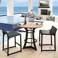 3-Piece Outdoor Bistro Set w/ Counter Stools