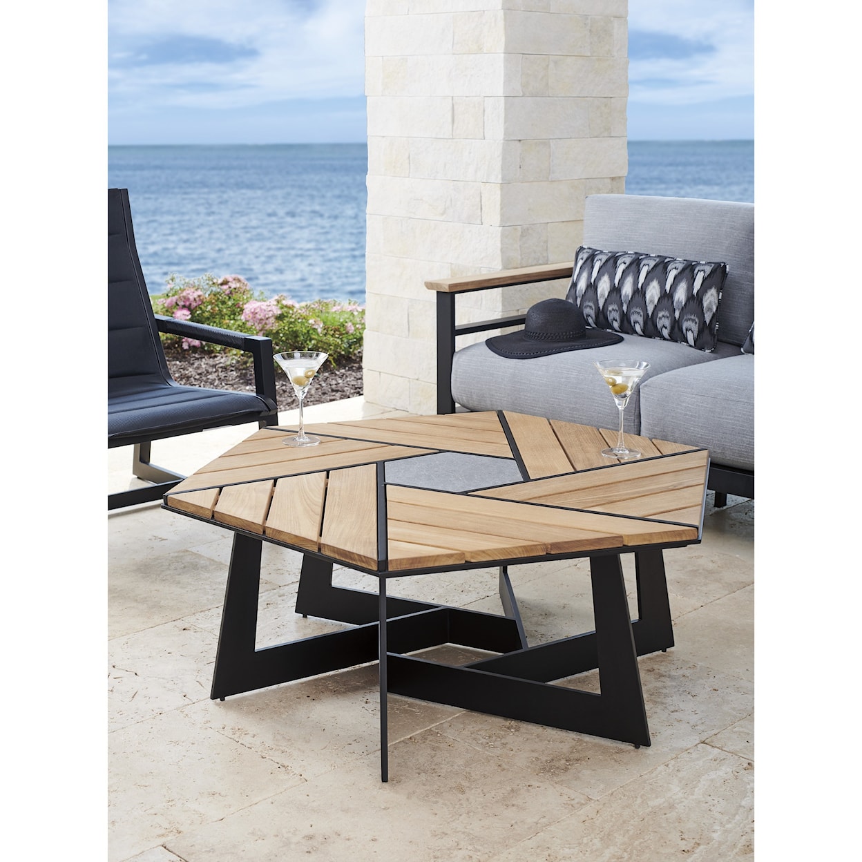 Tommy Bahama Outdoor Living South Beach Hexagonal Cocktail Table