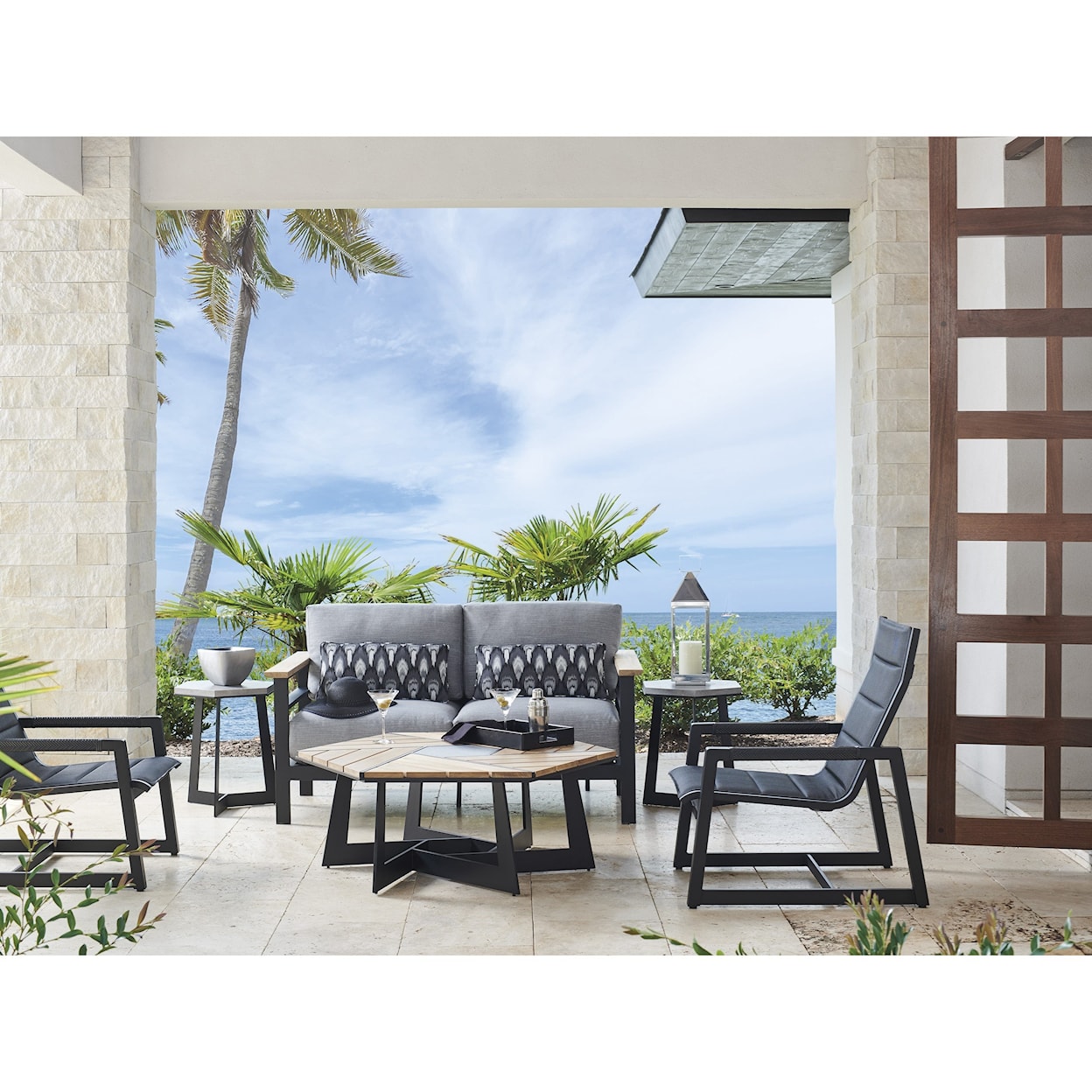 Tommy Bahama Outdoor Living South Beach Hexagonal Cocktail Table