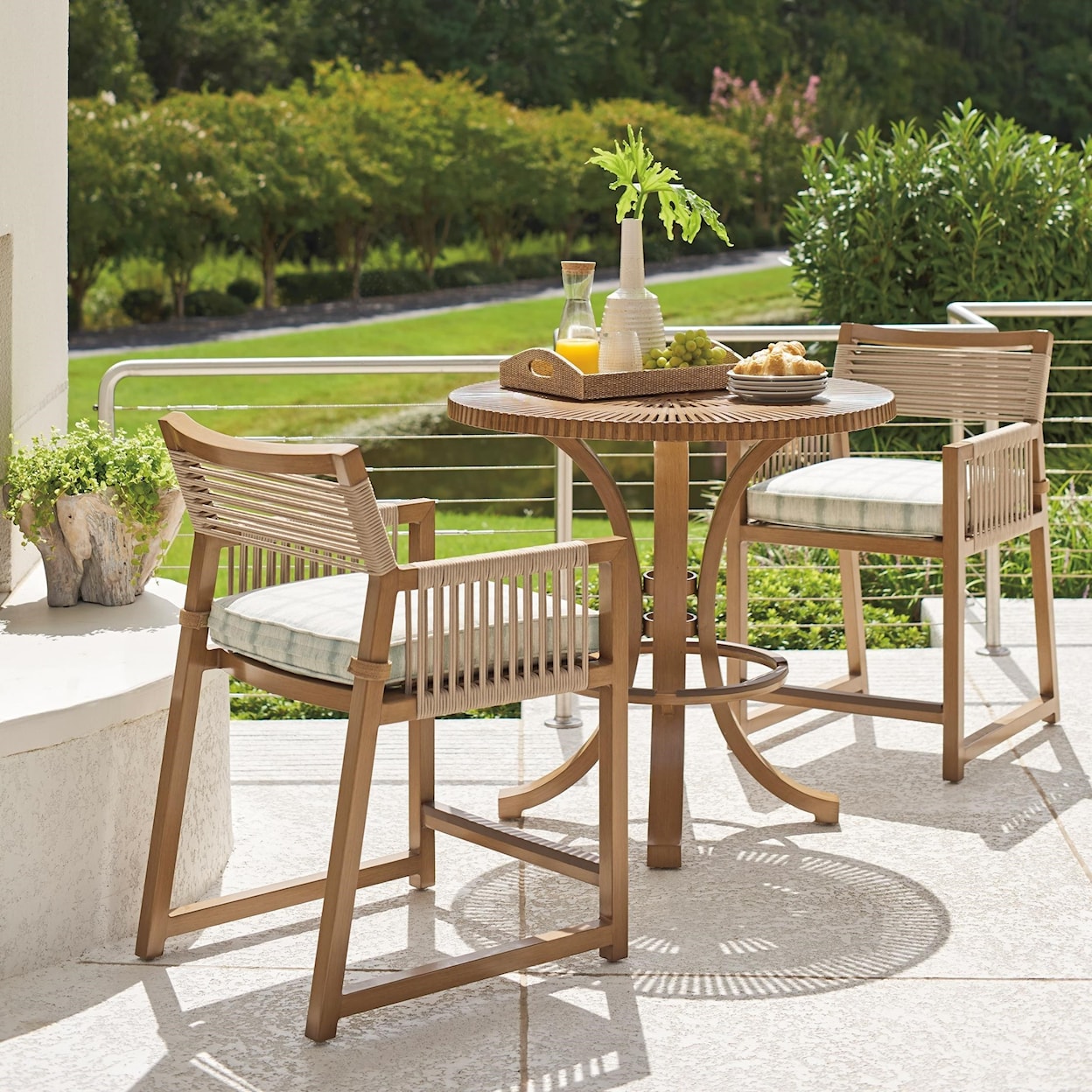 Tommy Bahama Outdoor Living St Tropez 3-Piece Outdoor Bistro Set w/ Counter Stools