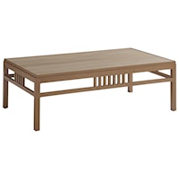 Contemporary Rectangular Outdoor Cocktail Table with Cultured Stone Top