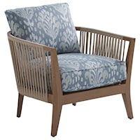 Contemporary Outdoor Lounge Chair with Lanyard Cording