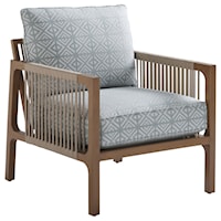 Contemporary Outdoor Lounge Chair with Lanyard Cording