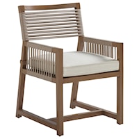 Contemporary Outdoor Dining Arm Chair with Lanyard Cording