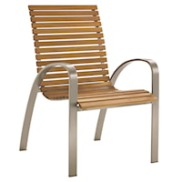 Modern Outdoor Dining Chair with Teak Slat Seat