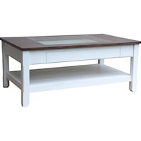 Cottage Display Coffee Table (White/Coco Finish)