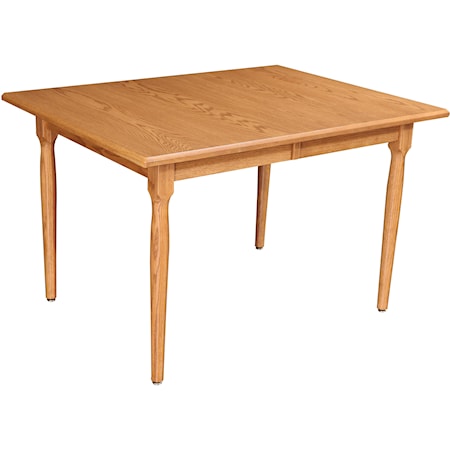 Rectangular Solid Wood Leg Table with 2 Self-Storing Leaves