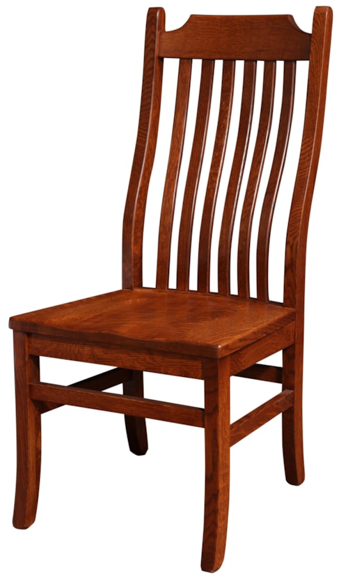 Solid Wood Dining Side Chair with Waved Slat Back