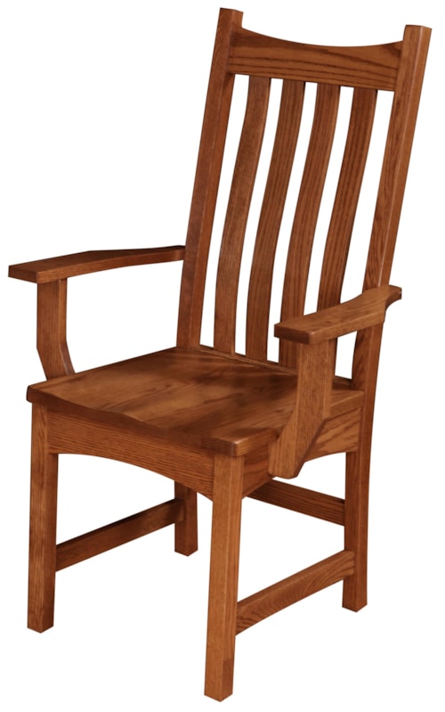 Casual Shaker-Inspired Dining Arm Chair