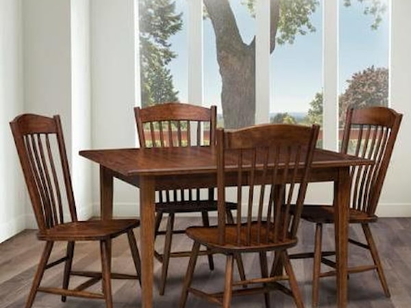 5-Piece Solid Wood Dining Table Set