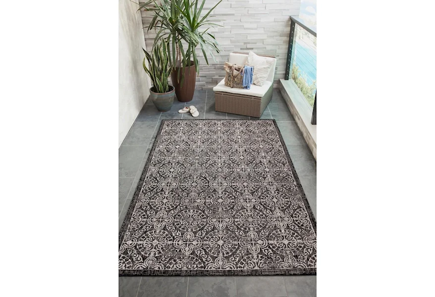 Caramel Antique Tile 4'10 x 7'6" Indoor/Outdoor Rug by Trans-Ocean Rugs at Johnny Janosik