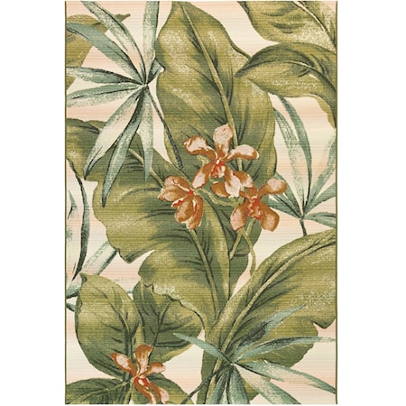 Tropical Leaf Indoor/Outdoor 4'10" X 7'6" Ru